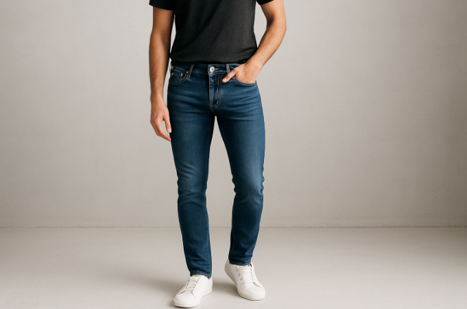 Slim-fit jeans für herren: passform, styling und materialwahl
